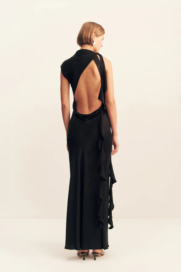 Agnes Draped Ruffle Maxi Dress