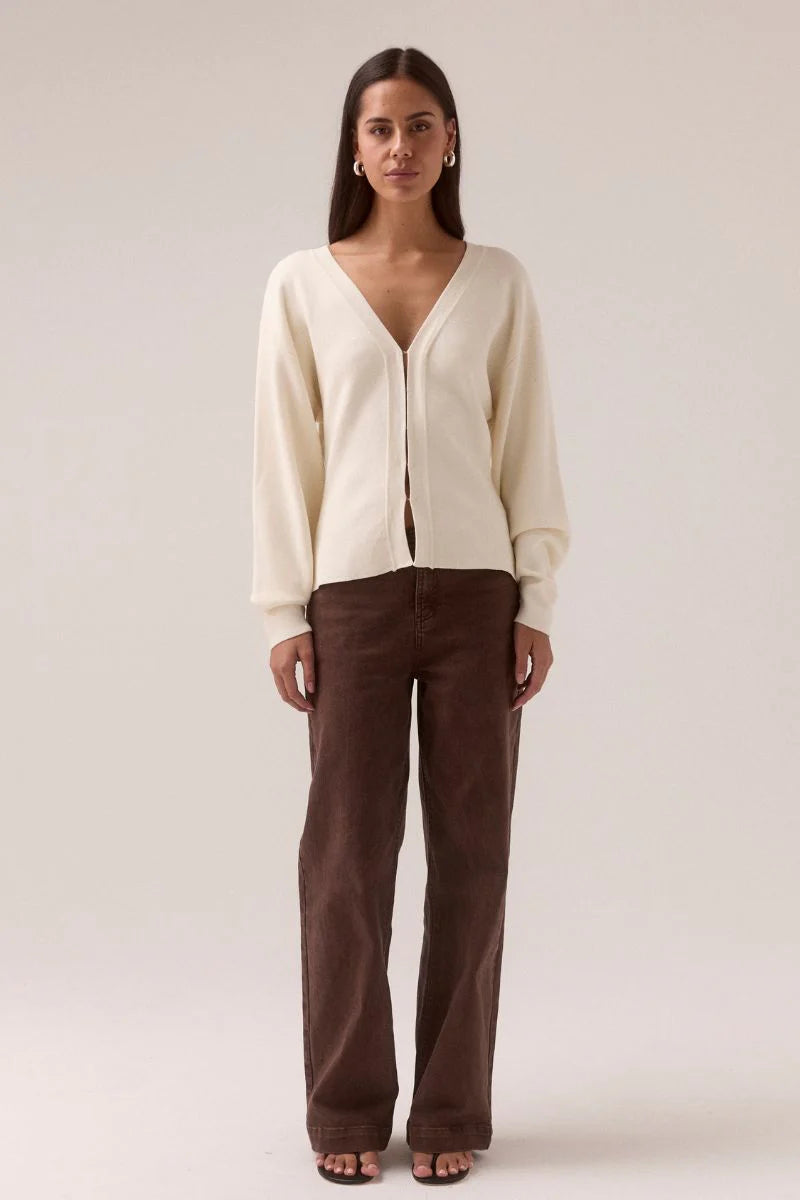 SENTIMENT KNIT CARDI - CHALK