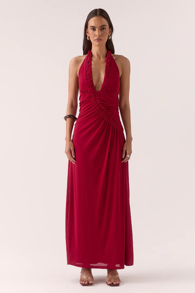 PRE ORDER Alora Maxi Dress - Raspberry