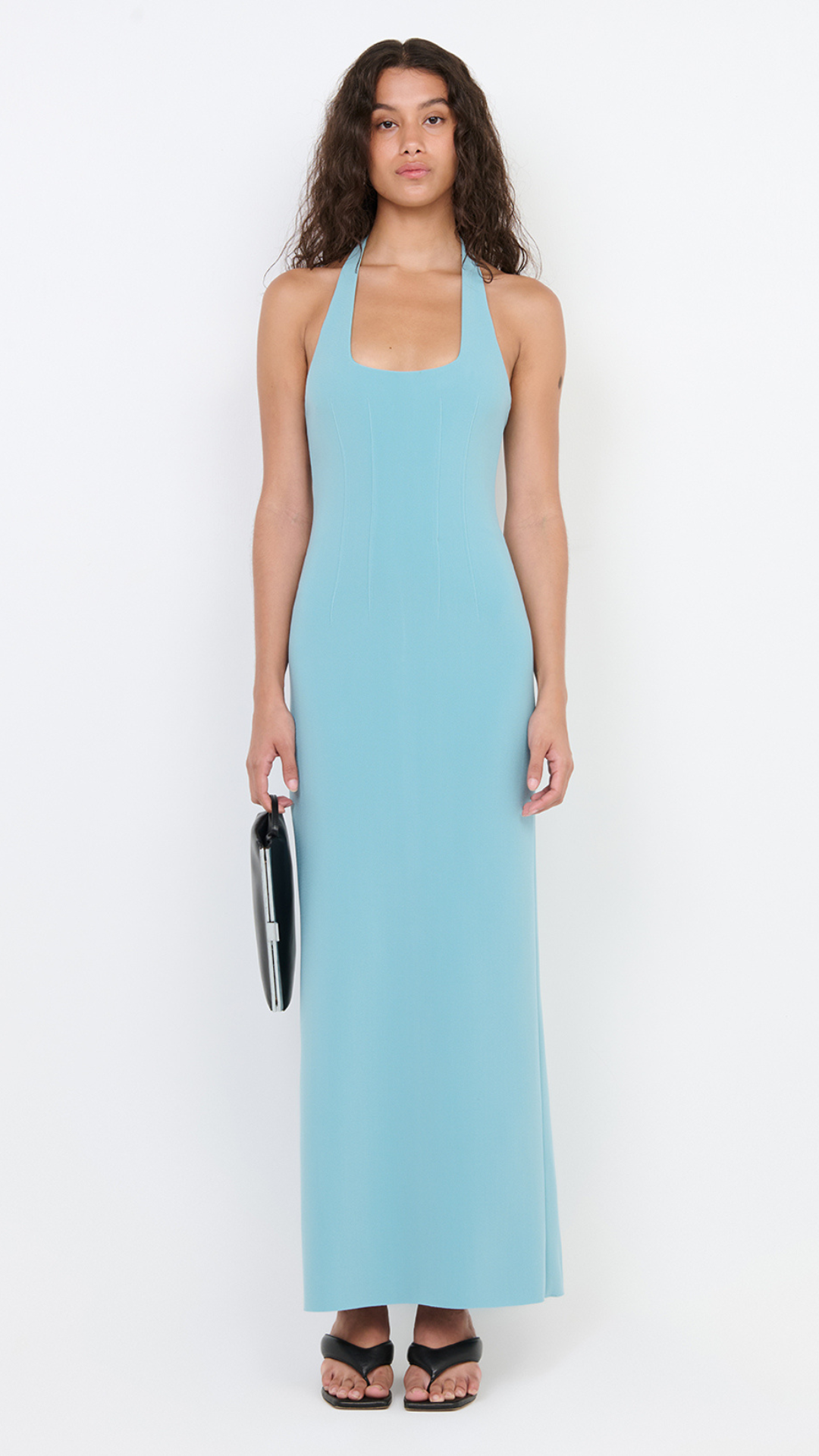 ATHENA HALTER MAXI DRESS - BLUE REEF