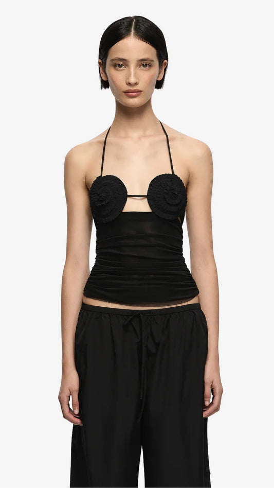 Delila Spiral Top in Black.