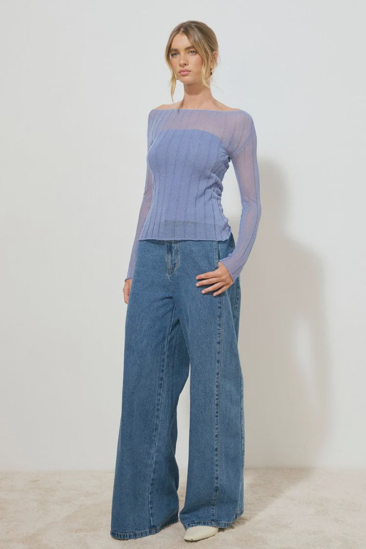 REFLECTION KNIT TOP CORNFLOWER BLUE
