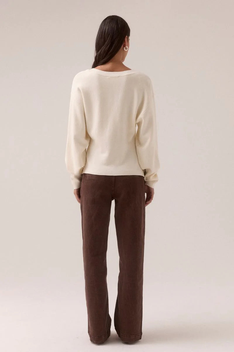 SENTIMENT KNIT CARDI - CHALK