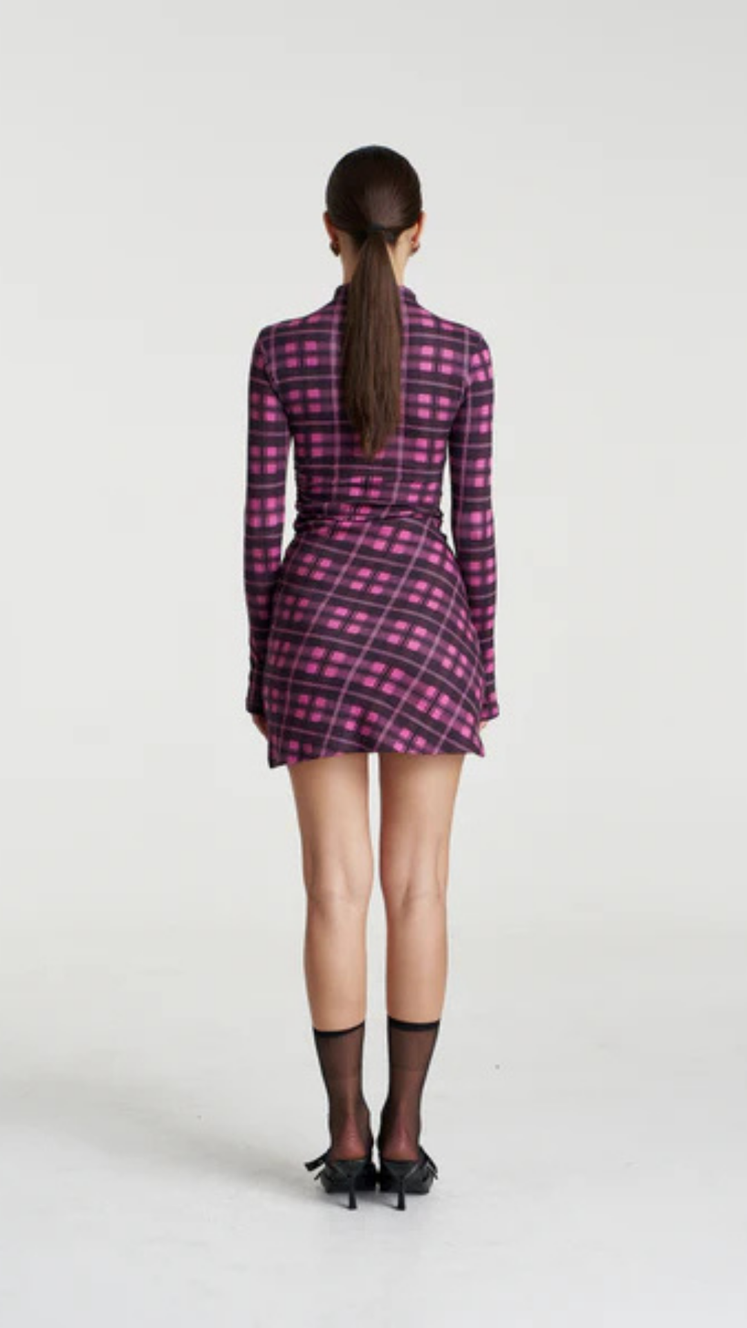 LS MINI A-LINE DRESS-AZALEA PLAID