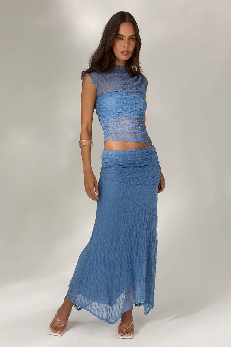 Lowri Skirt - Slate Blue