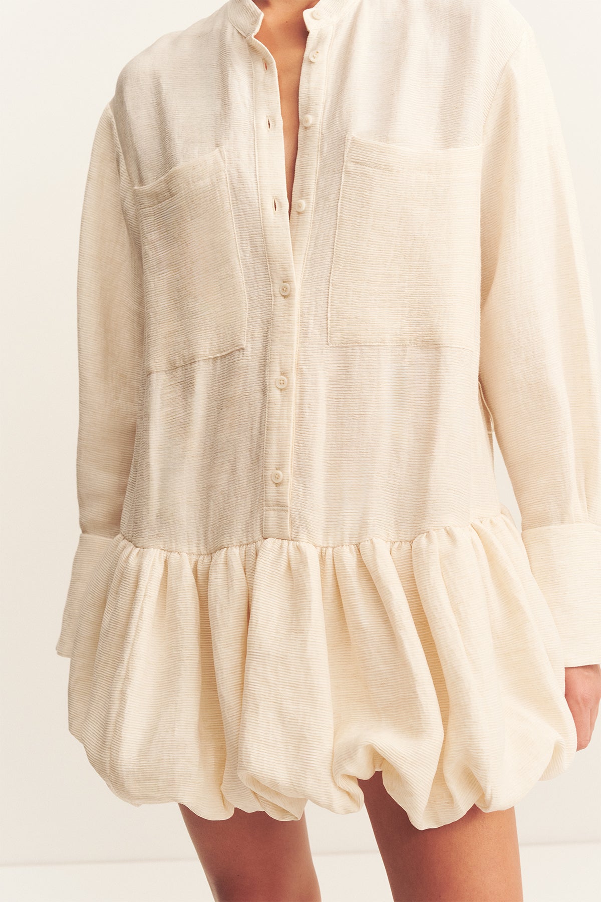 Jasper Bubble Shirt Mini Dress - Resin