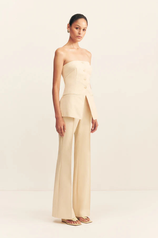 Lani Strapless Tailored Top - Rice