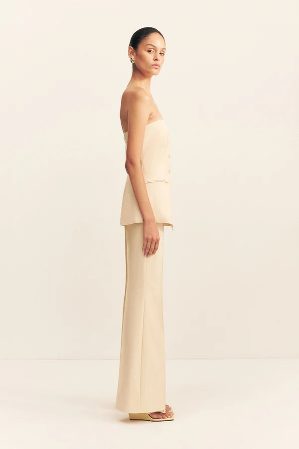 Lani Strapless Tailored Top - Rice