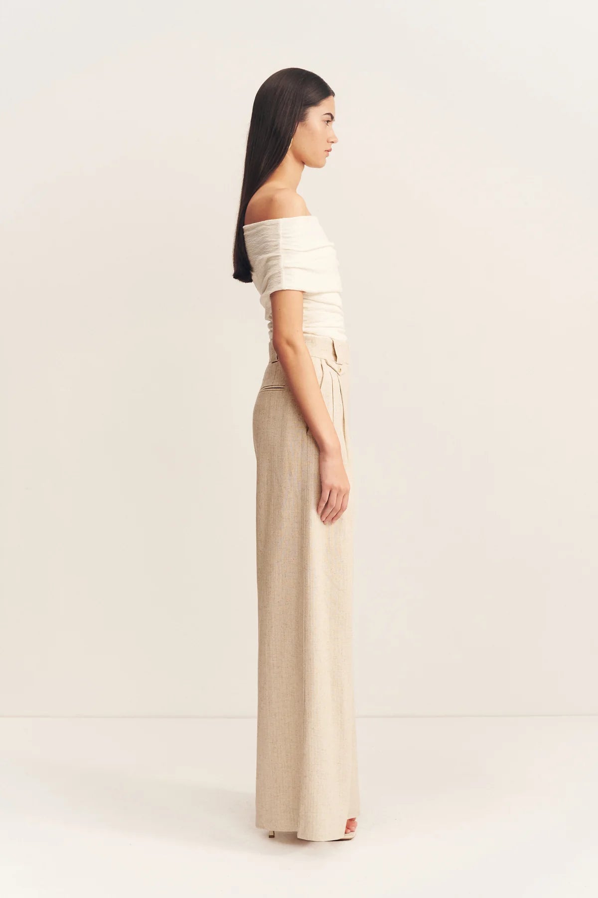 NEWMAN HIGHWASTED TAILORED PANT - PARCHMENT