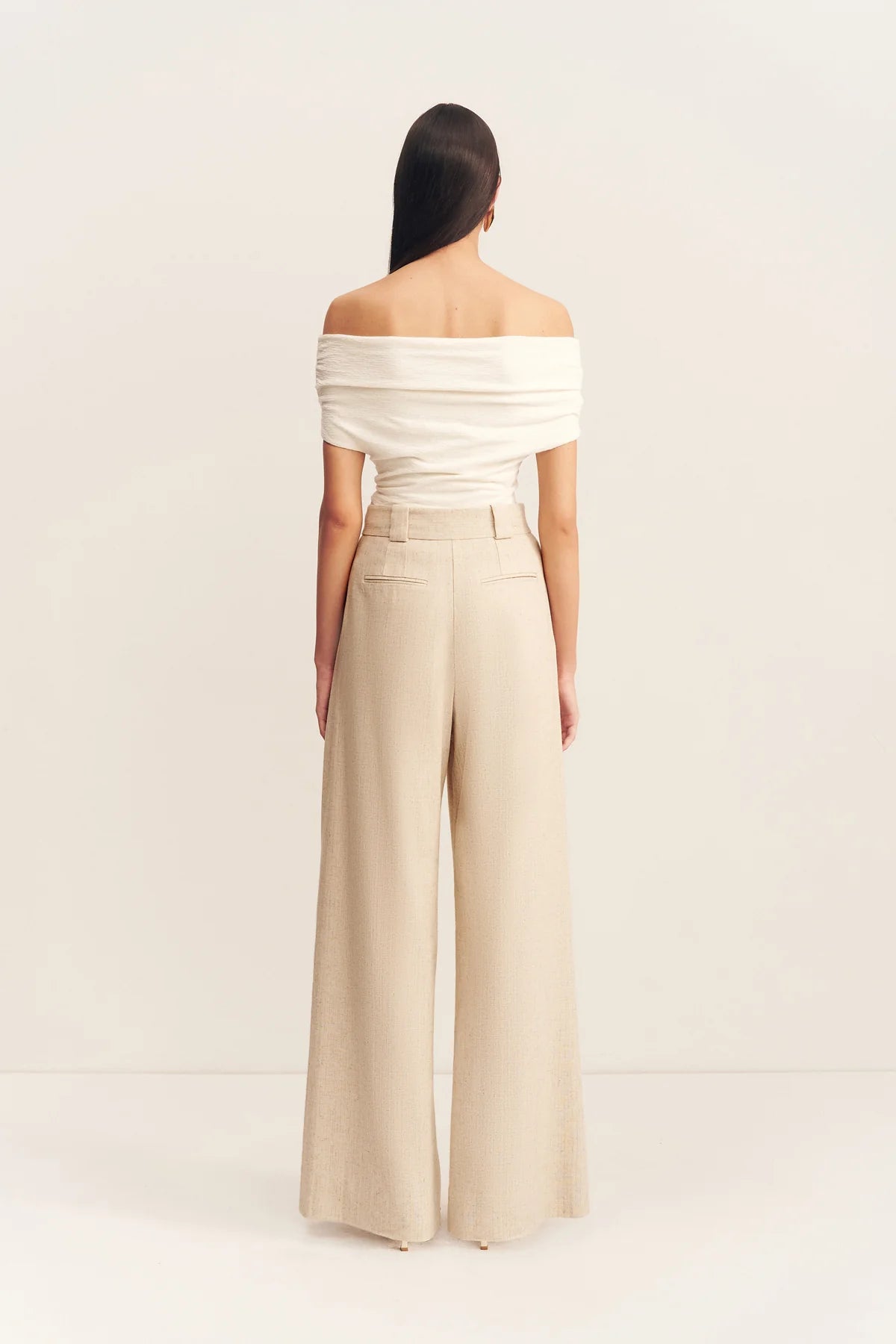 NEWMAN HIGHWASTED TAILORED PANT - PARCHMENT