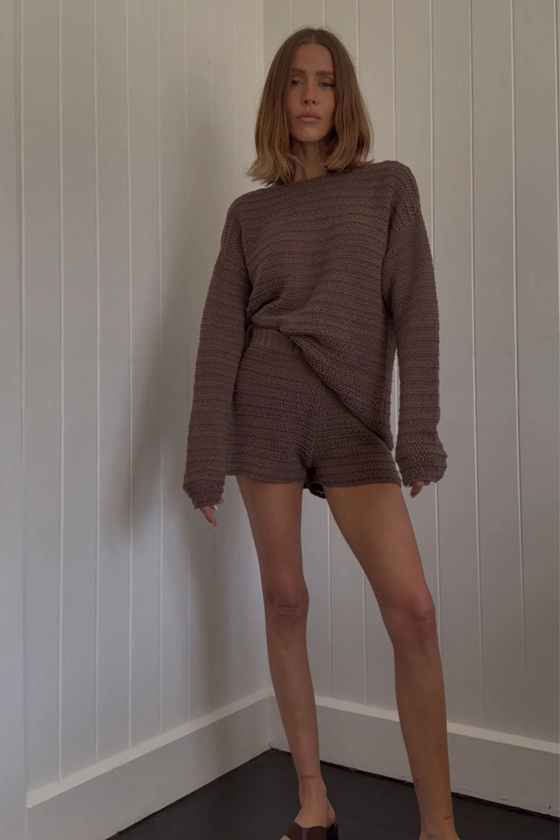 Carob Lattice Knit Jumper