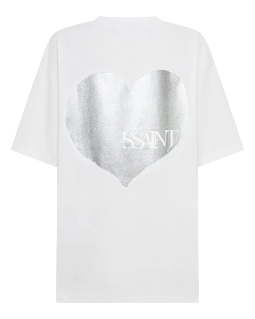 HEART TEE - WHITE & SLIVER