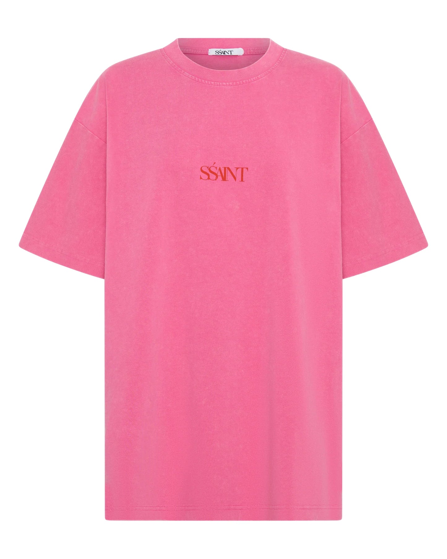 NO VACANCY TEE - DARK PINK ACID WASH