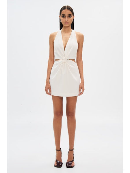 THE WANDER TWILL MINI DRESS - IVORY
