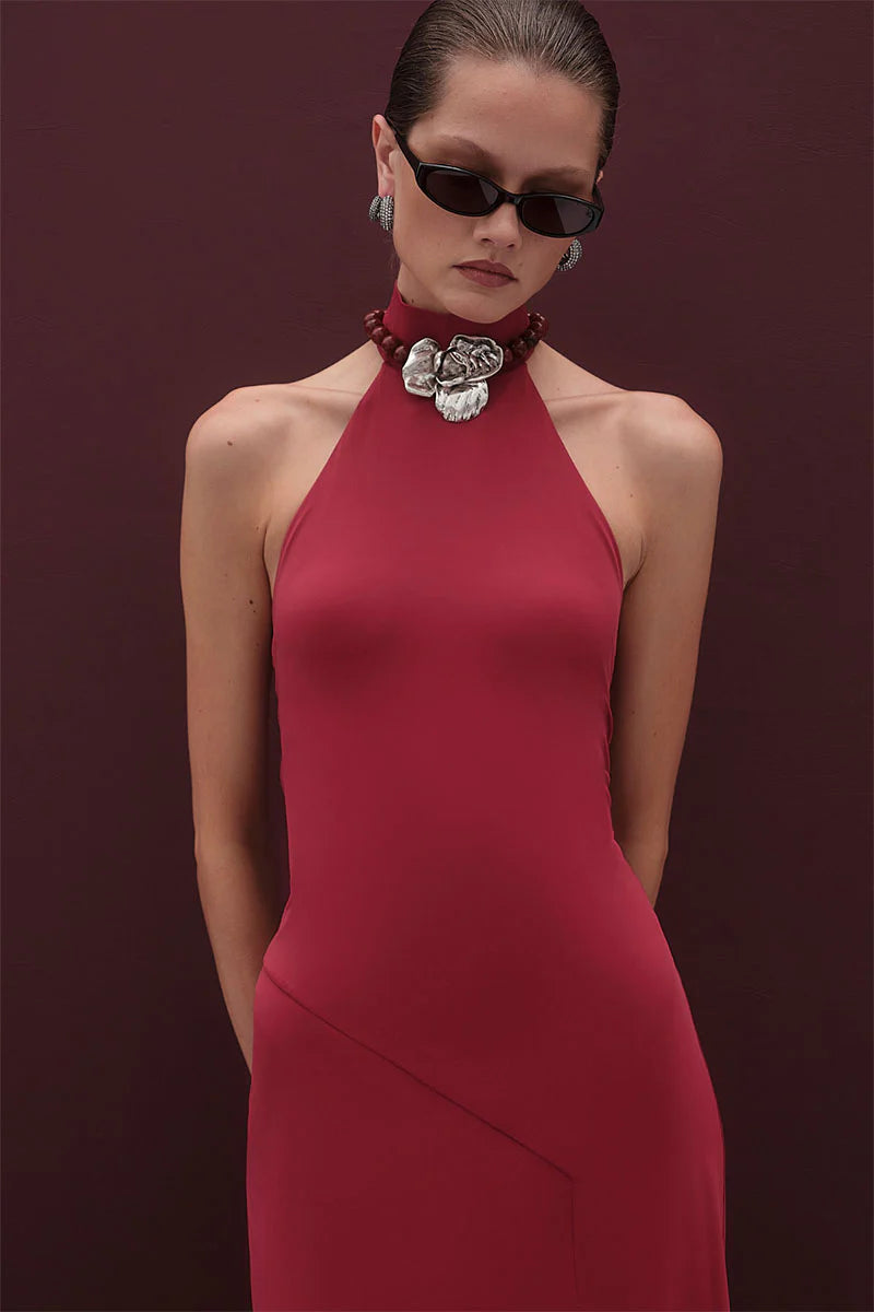 Ellie Halter Neck Maxi Dress