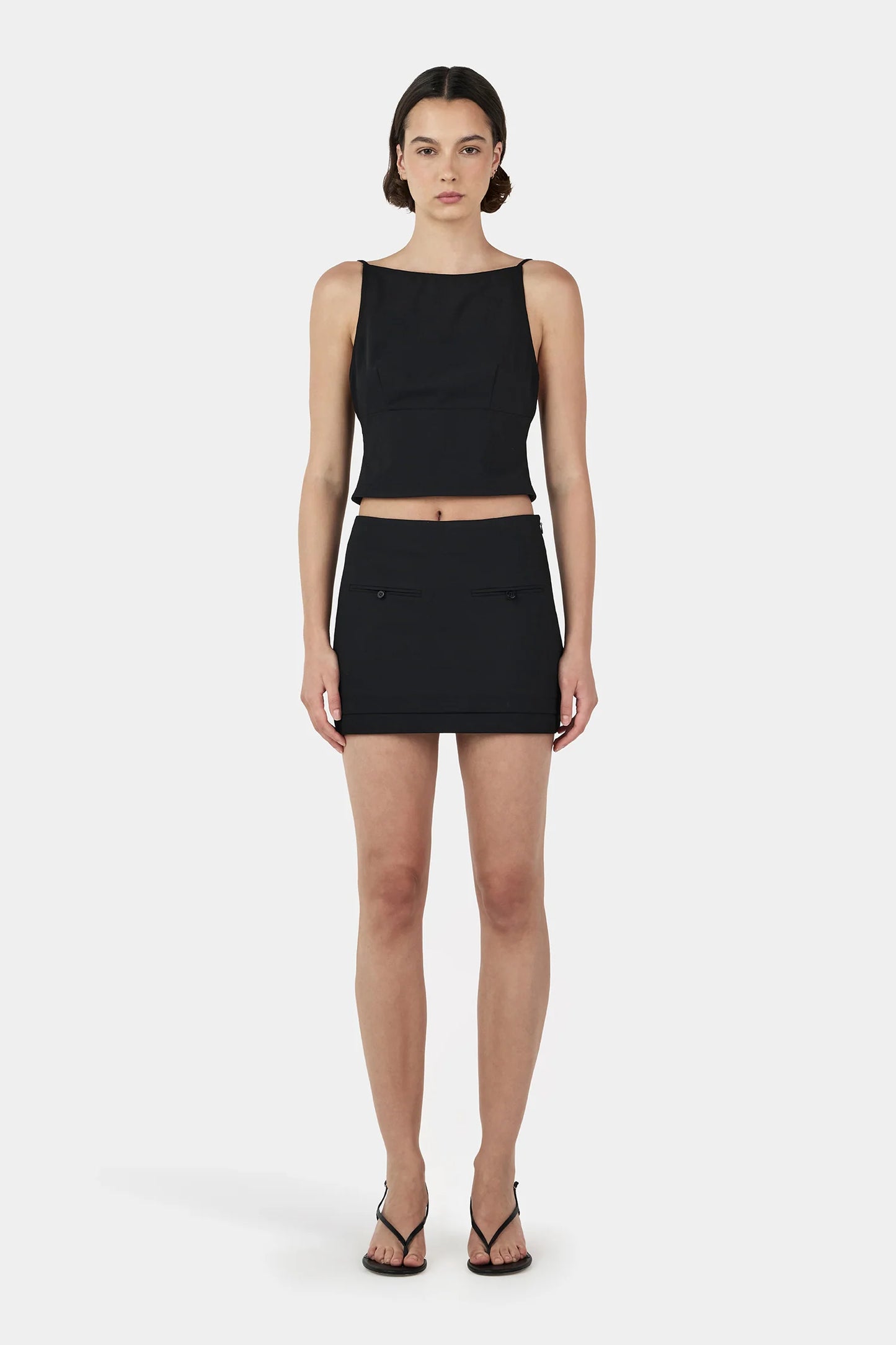 Leah Backless Top Black