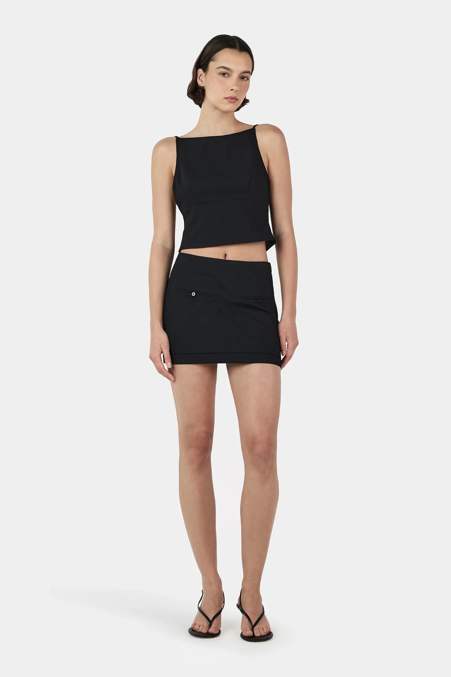 Leah Backless Top Black