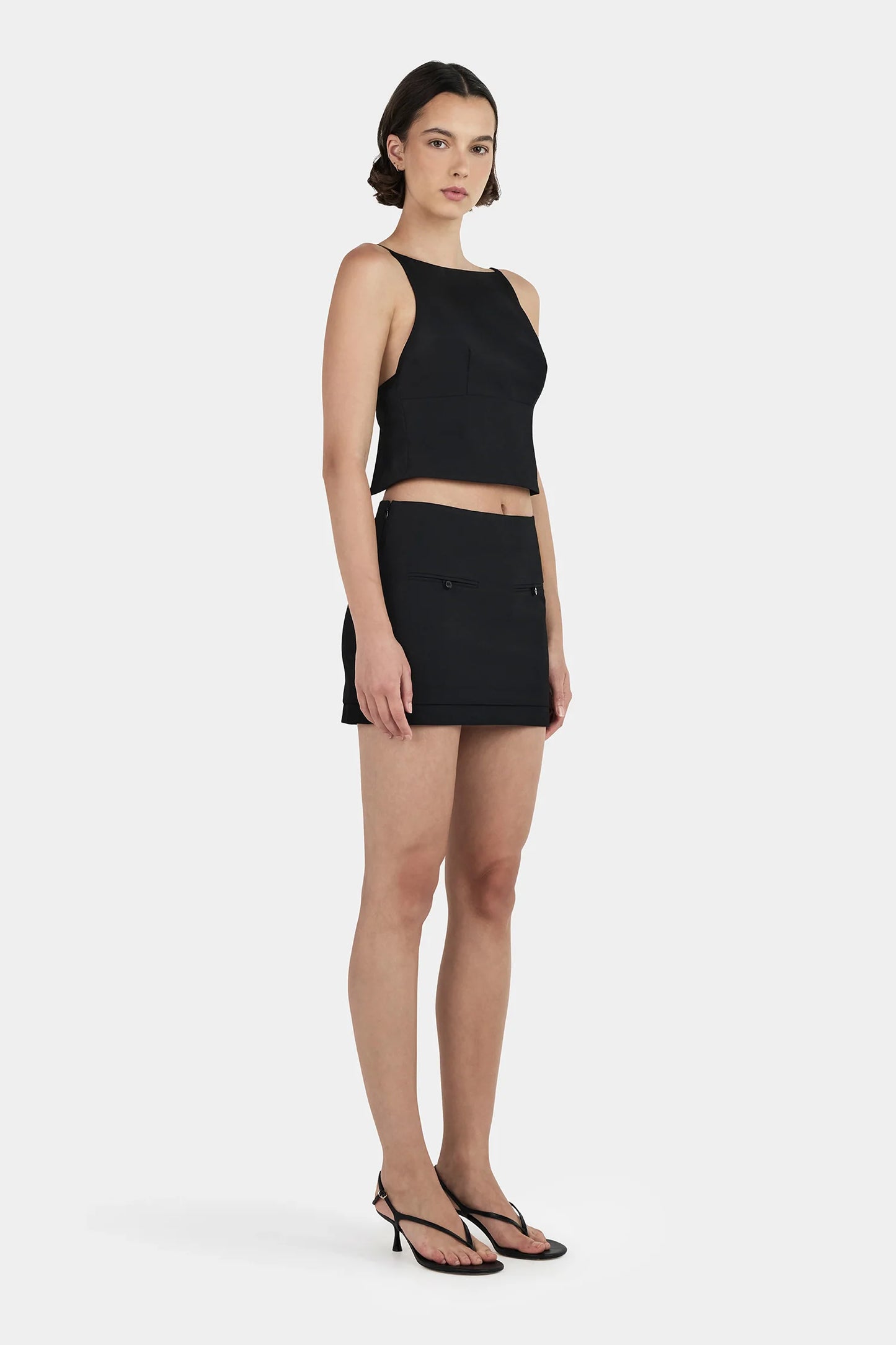 Leah Backless Top Black
