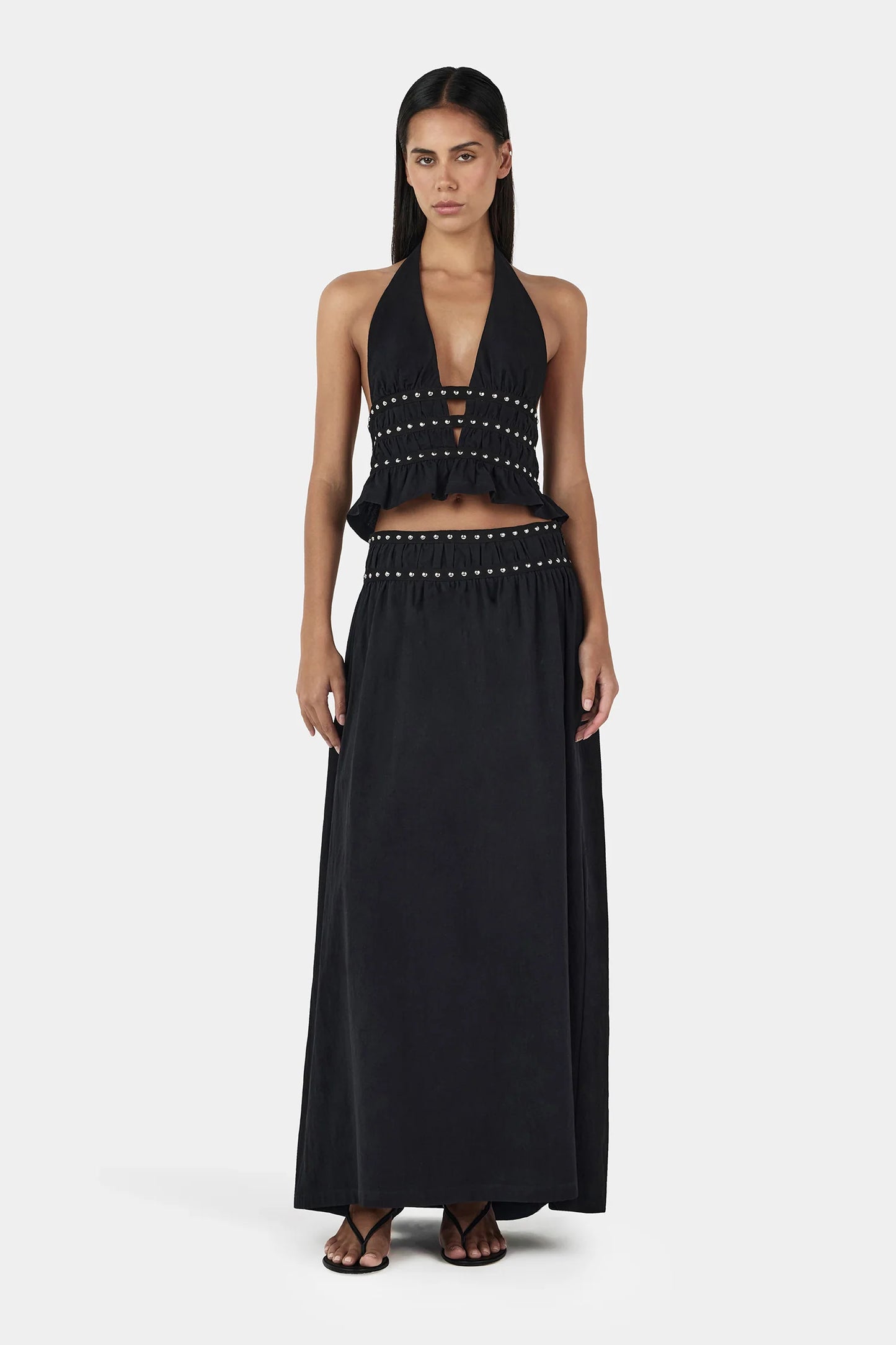 Mavis Studded Top Black