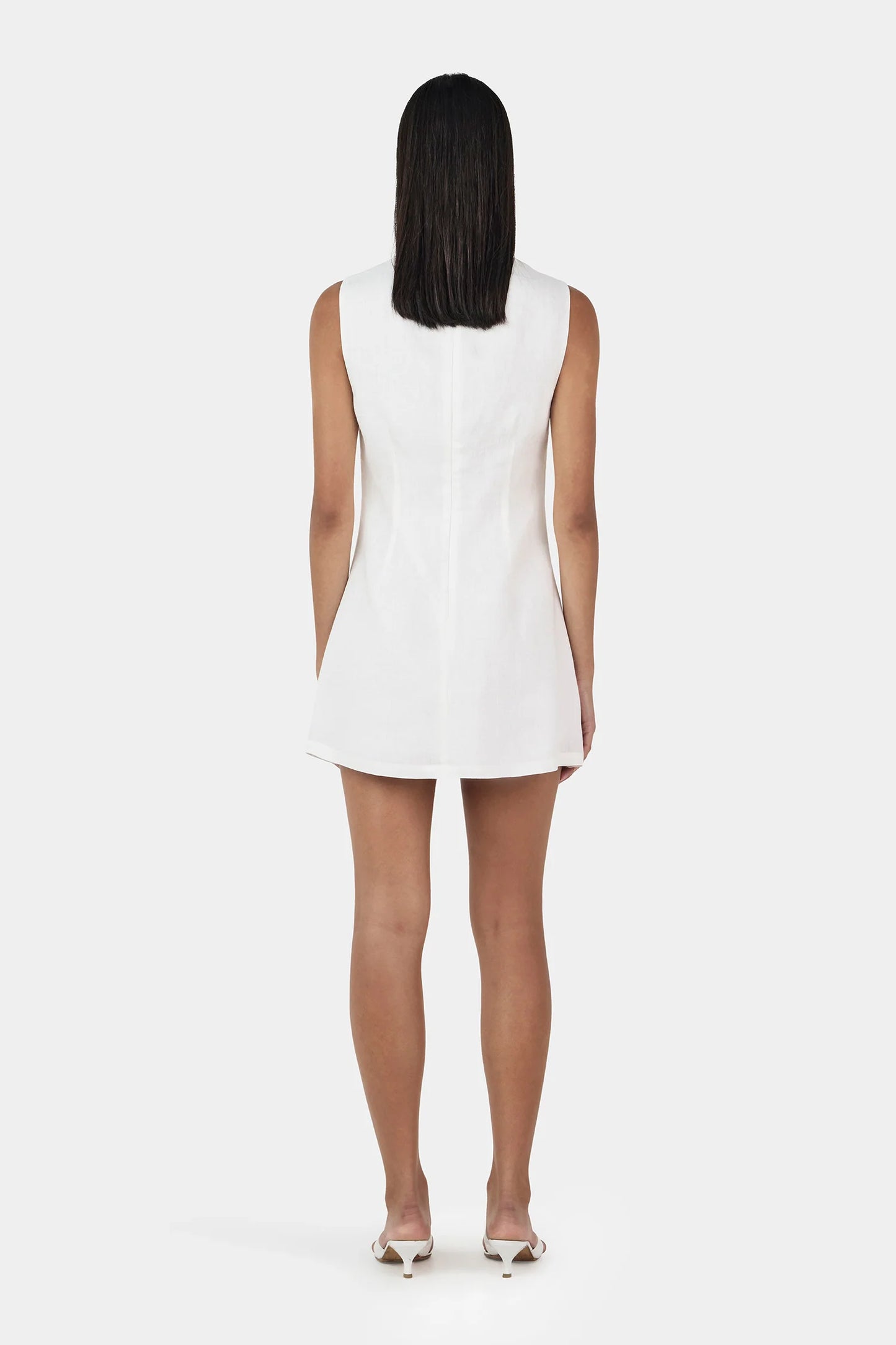 Nessa Linen Mini Dress Ivory