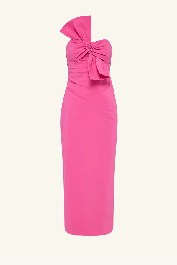 Campbell Knot Midi Dress - Vivid Pink