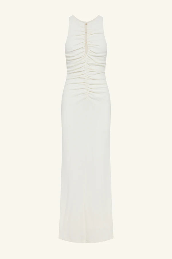 Beau Gathered Maxi Dress - Ivory