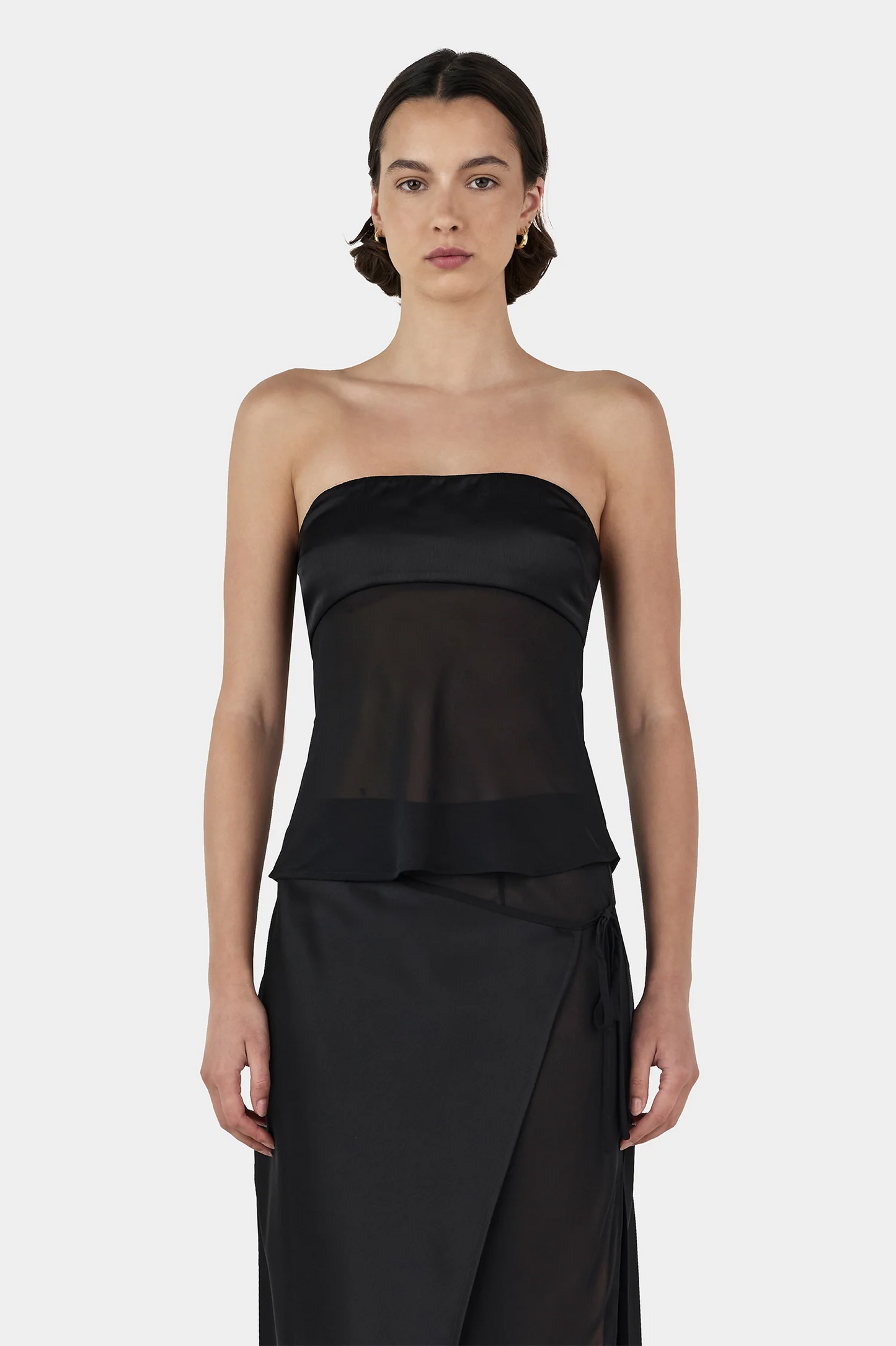 PATRICE STRAPLESS TOP - BLACK