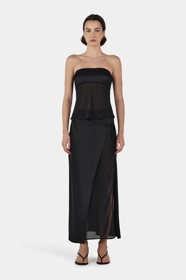 Patrice Strapless Top Black