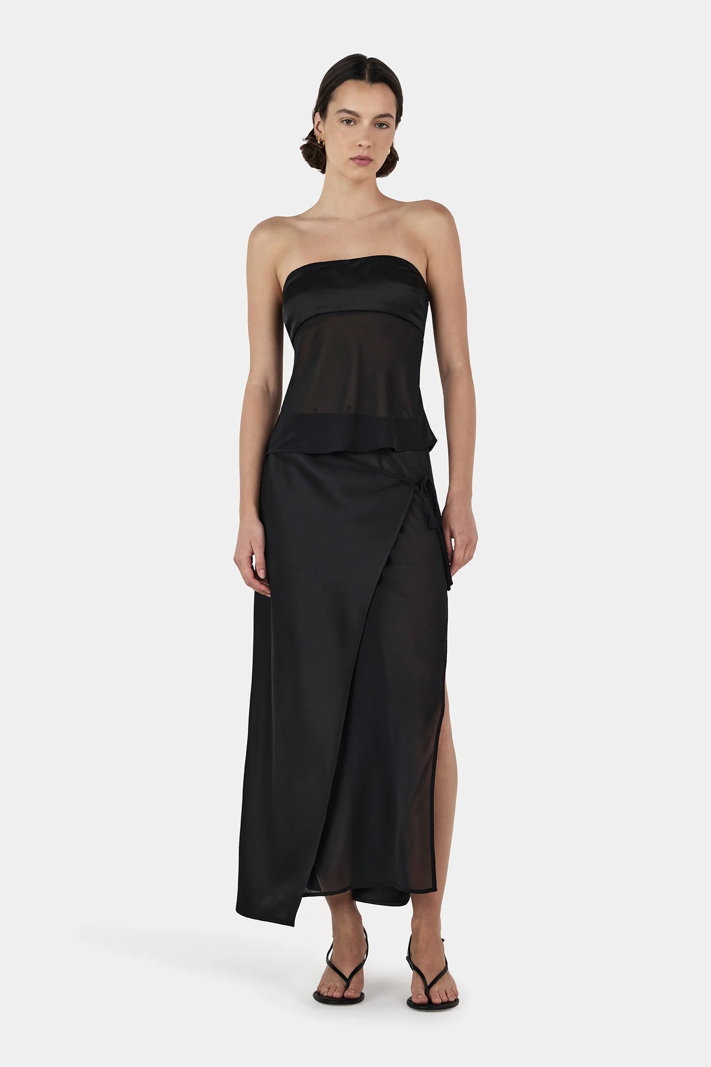 RICKY MIDI SKIRT - BLACK