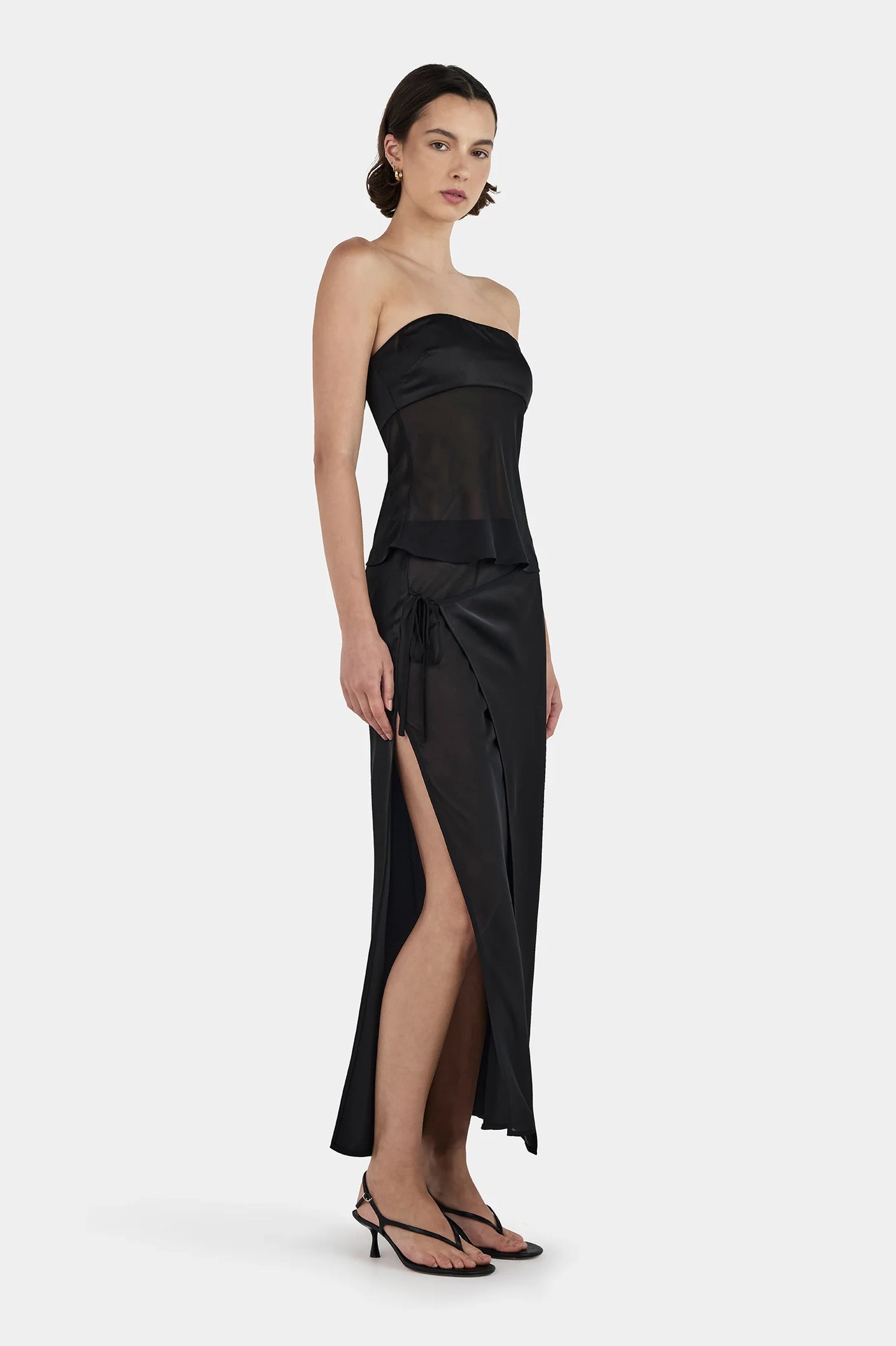 RICKY MIDI SKIRT - BLACK