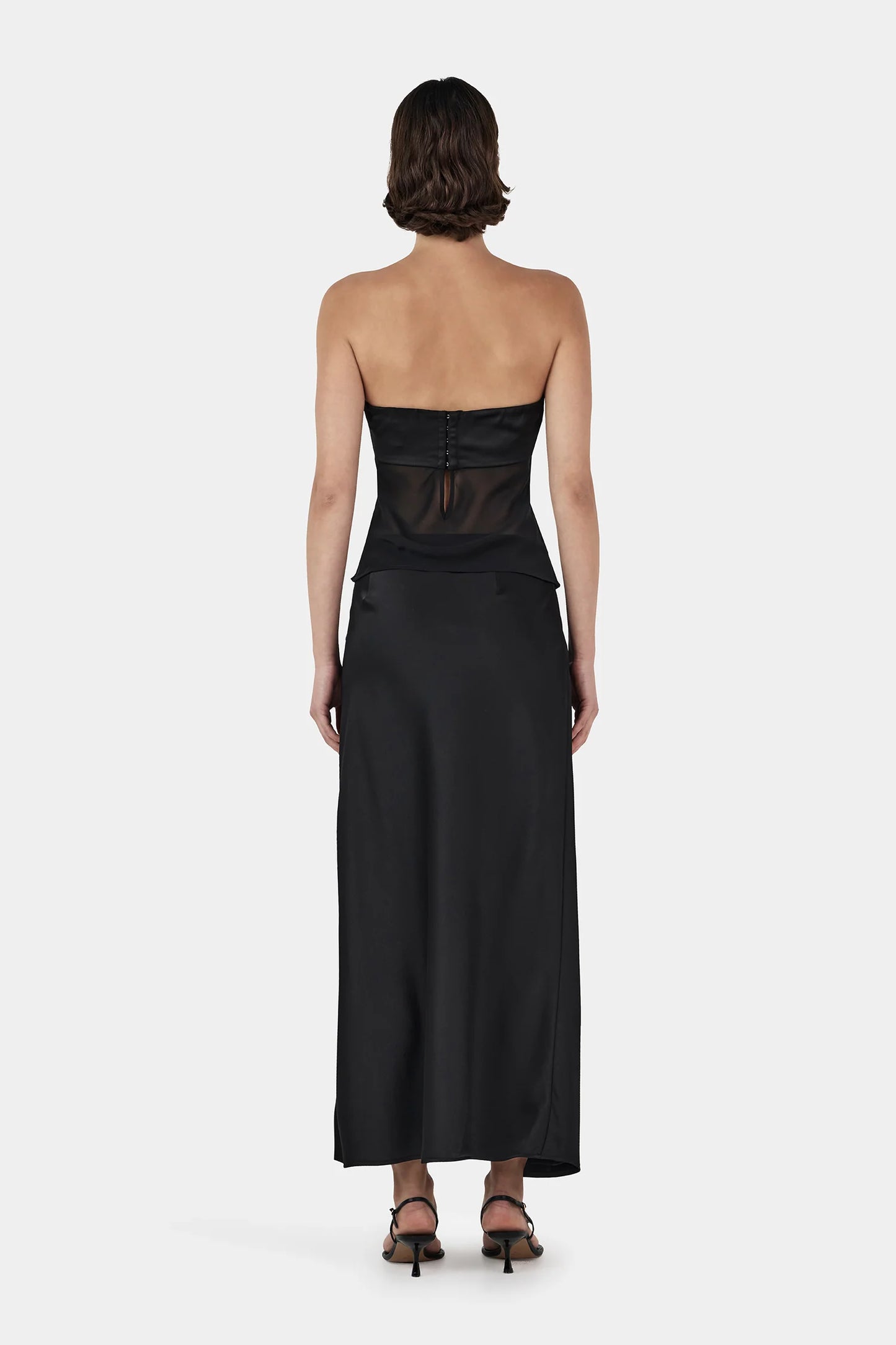 RICKY MIDI SKIRT - BLACK
