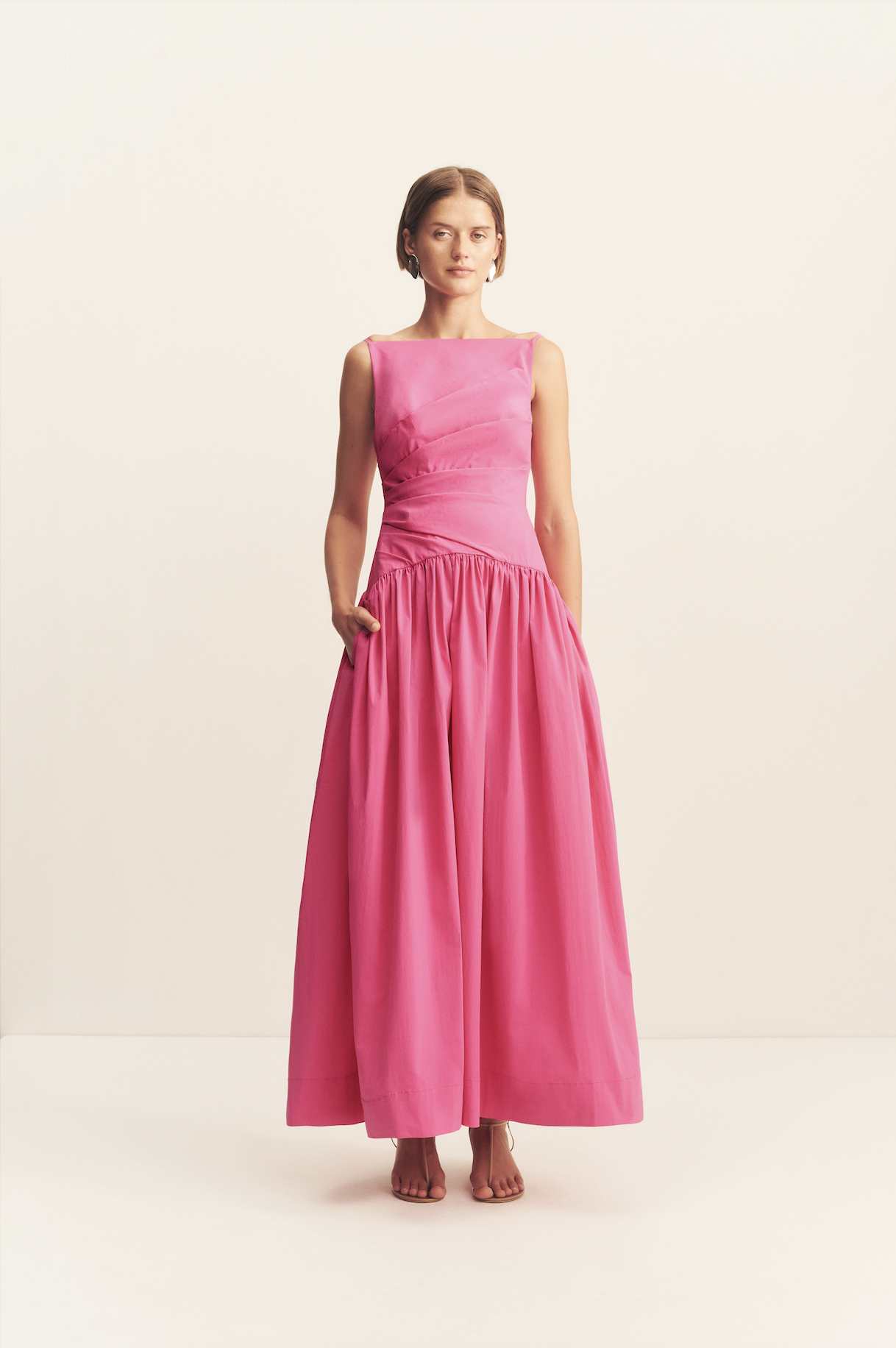 Campbell Square Neck Maxi Dress - Pink