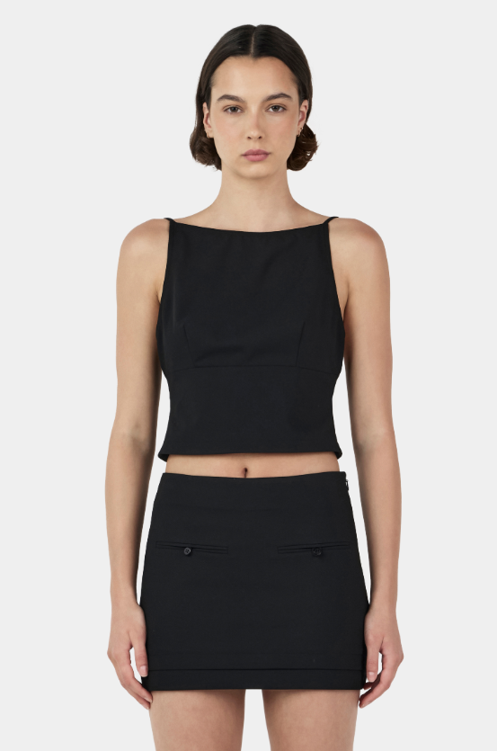 Leah Backless Top Black