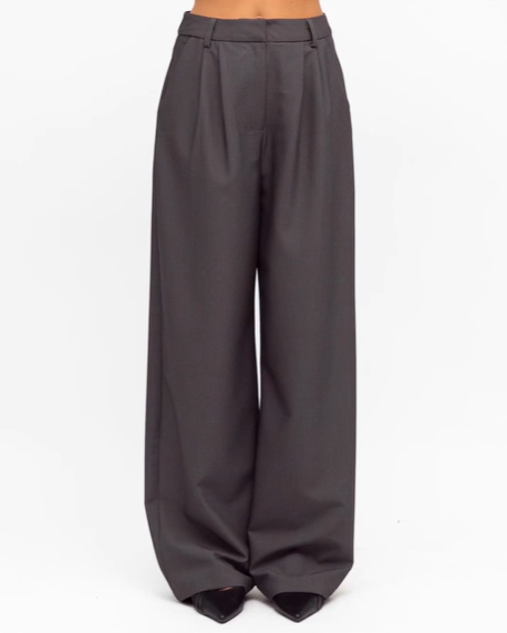 CHARCOAL TAILORED TROUSERS