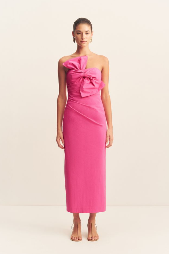 Campbell Knot Midi Dress - Vivid Pink