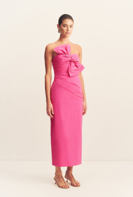 Campbell Knot Midi Dress - Vivid Pink