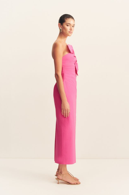 Campbell Knot Midi Dress - Vivid Pink