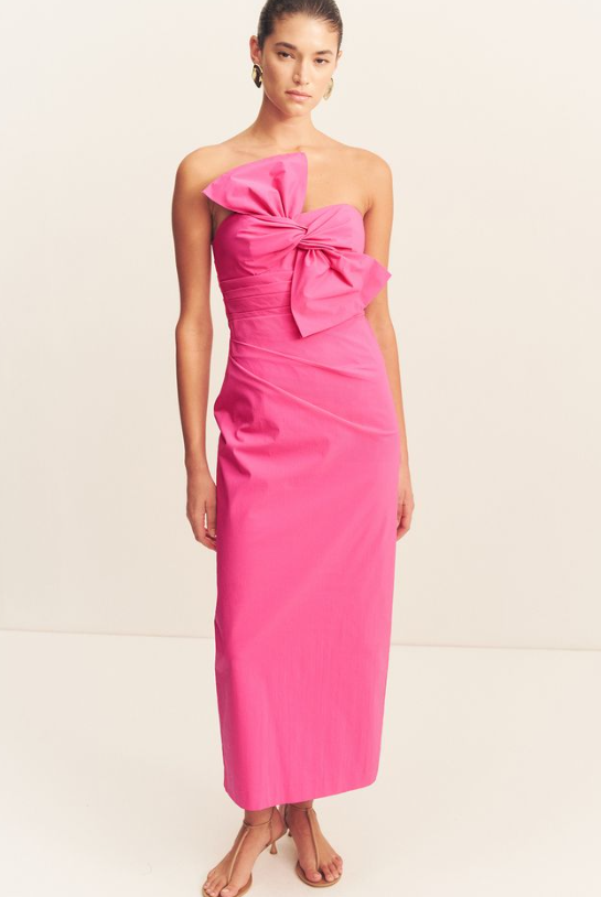 Campbell Knot Midi Dress - Vivid Pink
