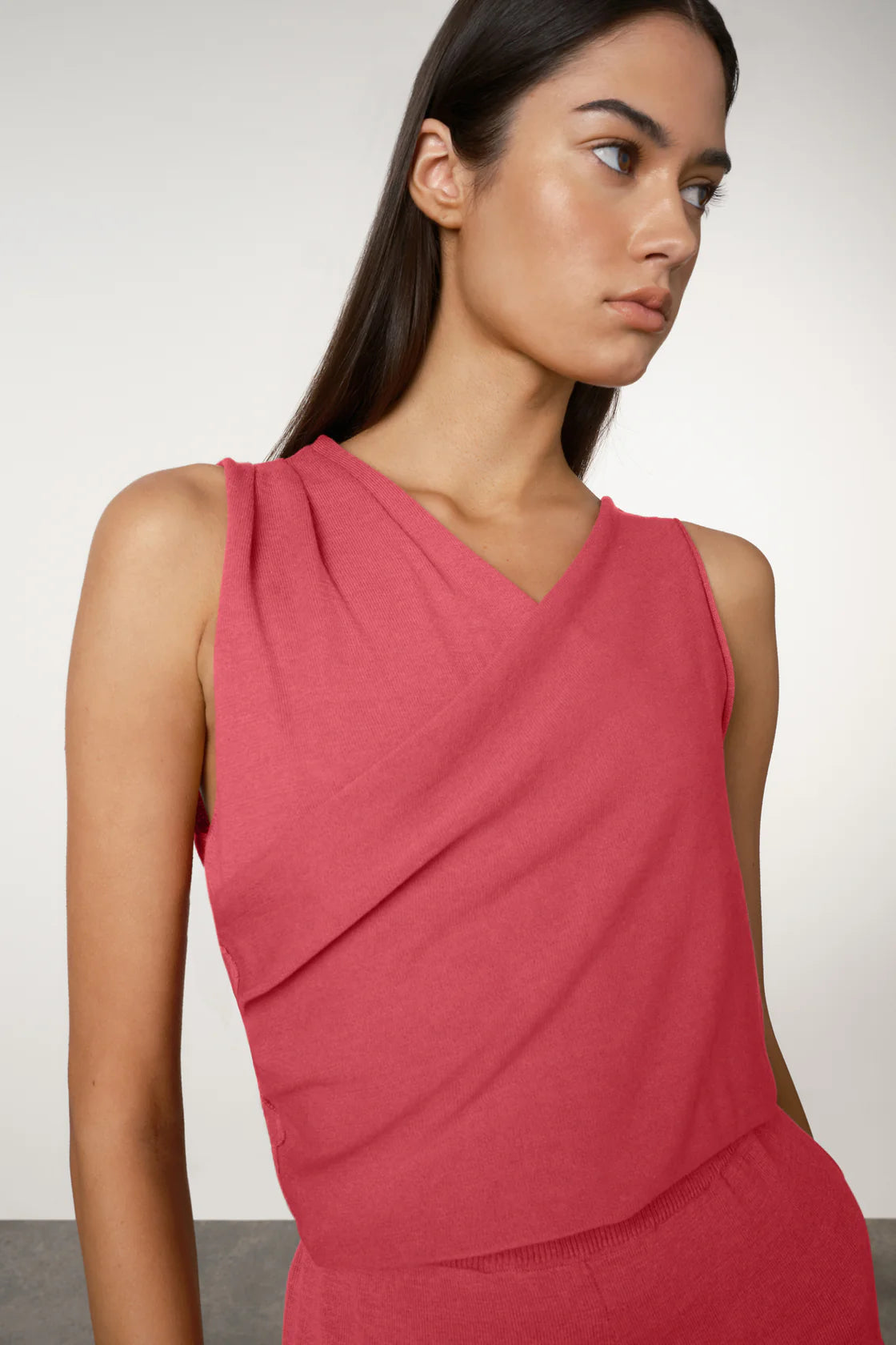 Berry Cotton Blend Knit Top