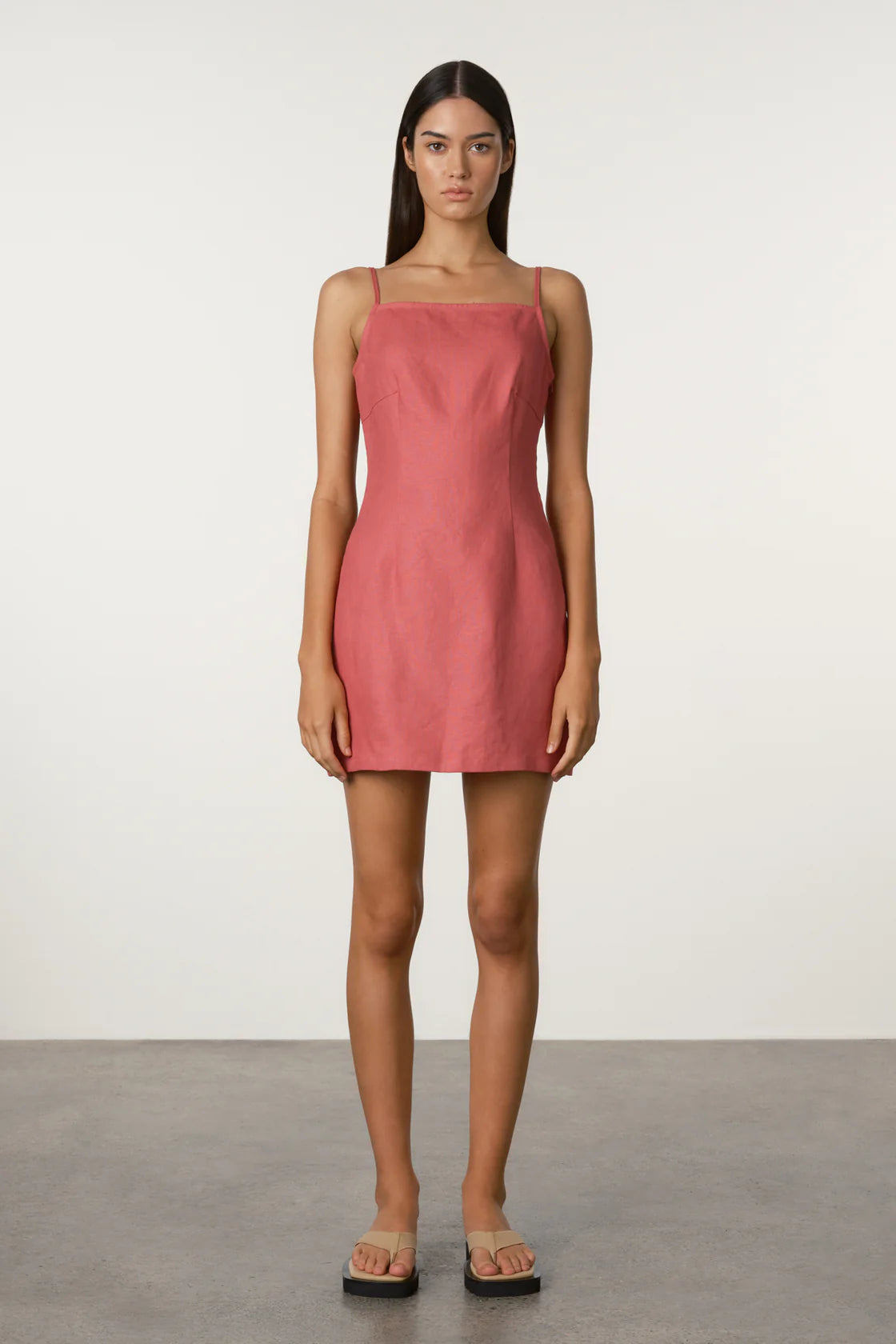 Berry Linen Mini Dress