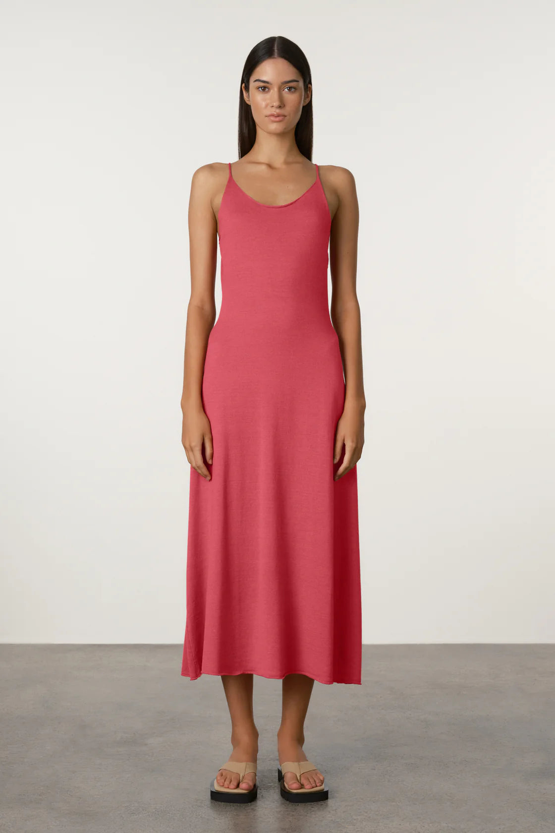 Berry Cotton Blend Knit Tie Dress