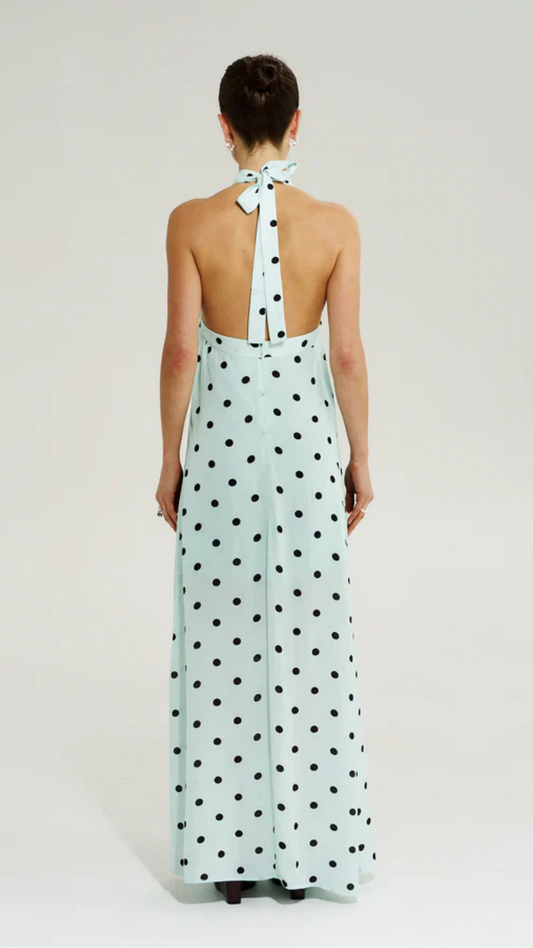 CROSS OVER HALTER MAXI DRESS