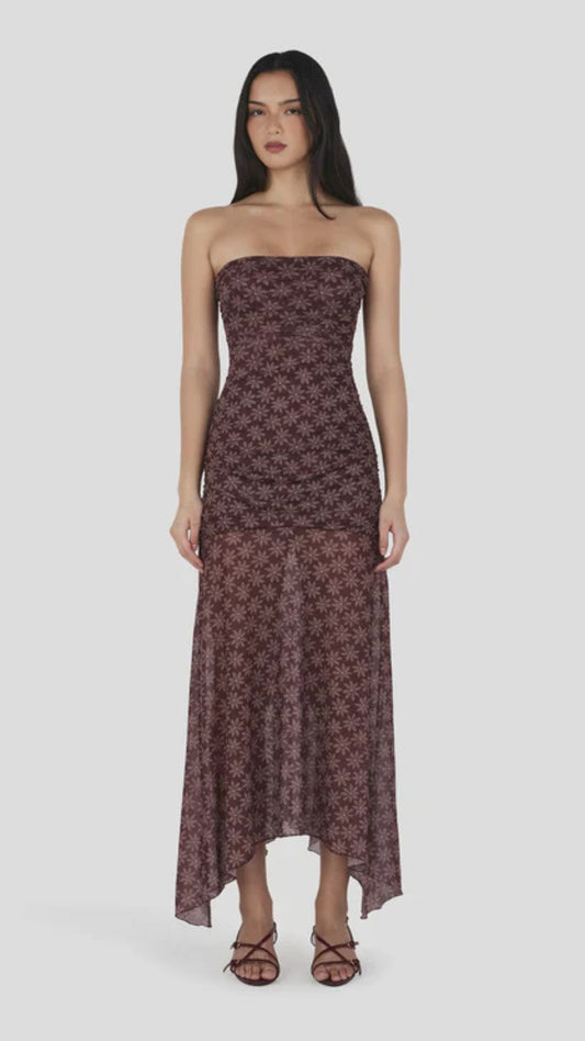 Zella Midi Dress Daisy Dot Cherry