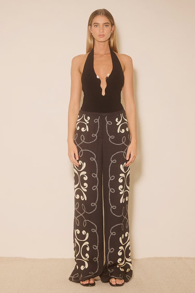 Nile Knit Top - Black & Cream