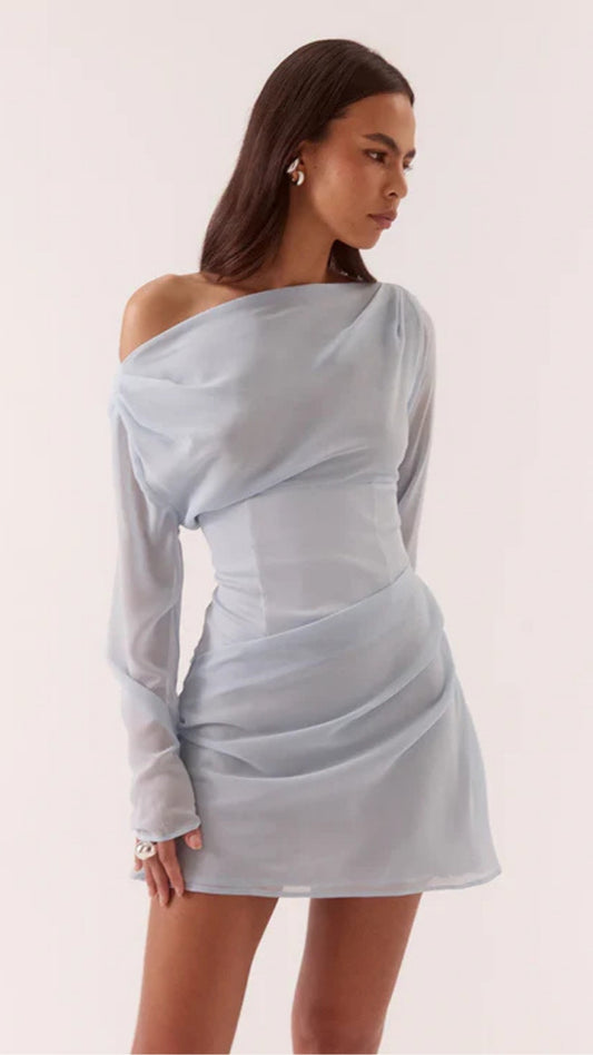 ADA LONG SLEEVE MINI - WHISPER BLUE