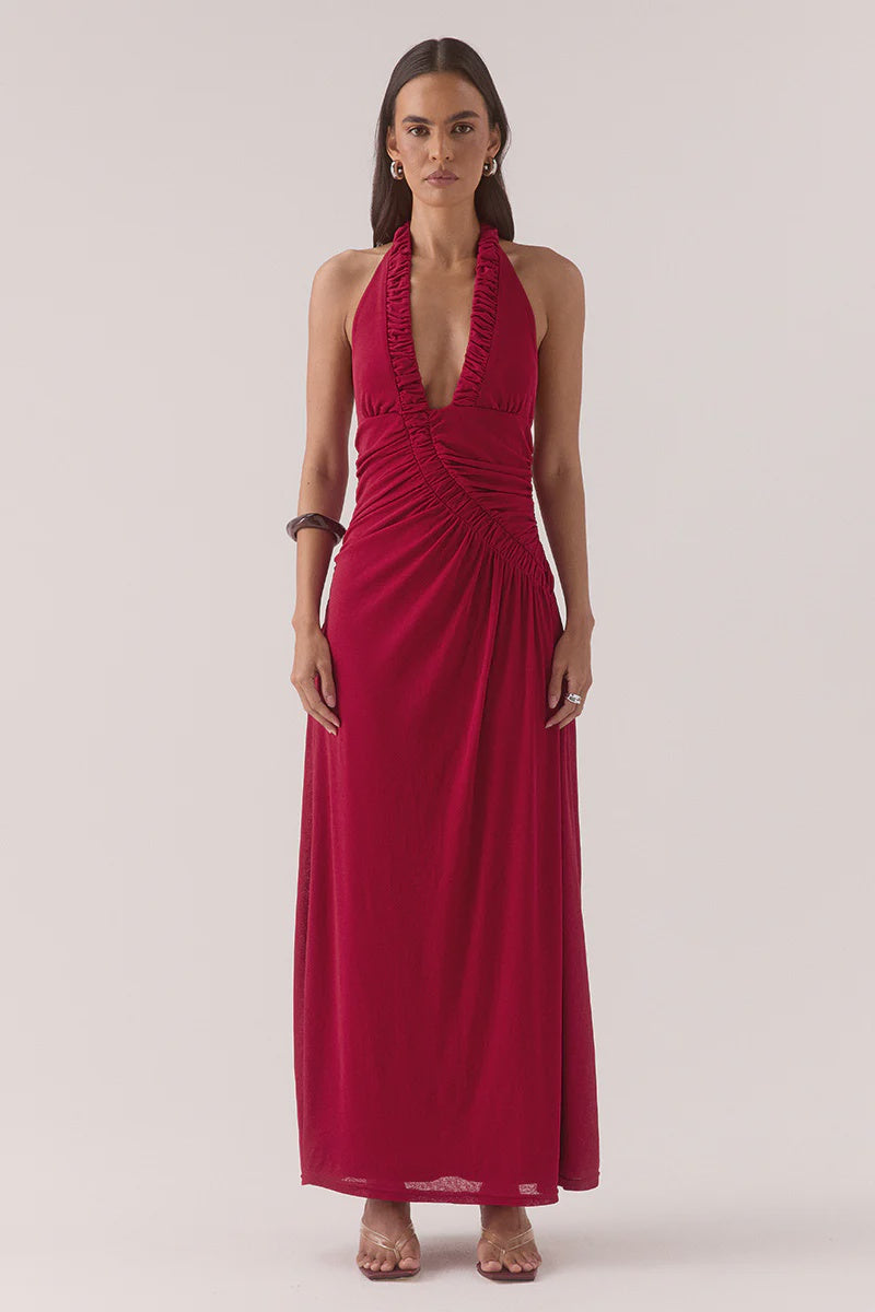 PRE ORDER Alora Maxi Dress - Raspberry