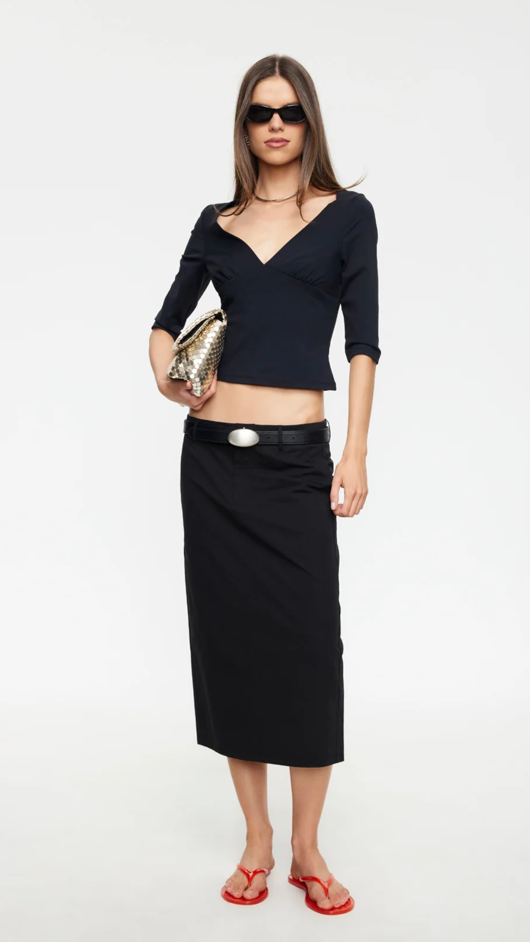 FAMIGLIA MIDI SKIRT - NOIR