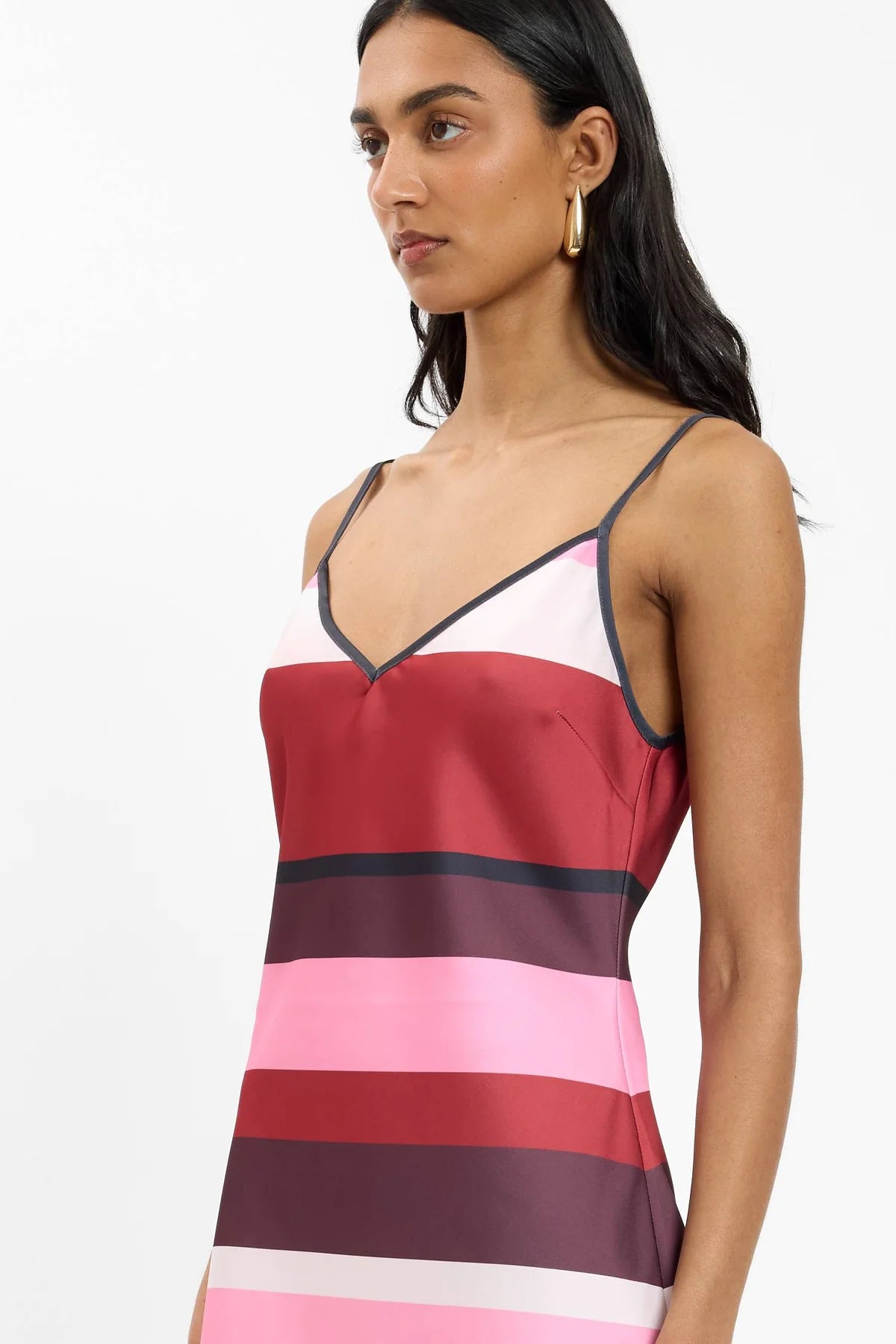 Bias Mini Dress - Fuchsia Stripe