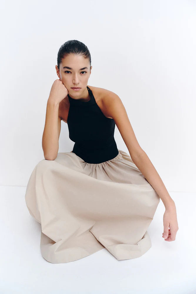 Campbell Contrast Halter Neck Midi Dress