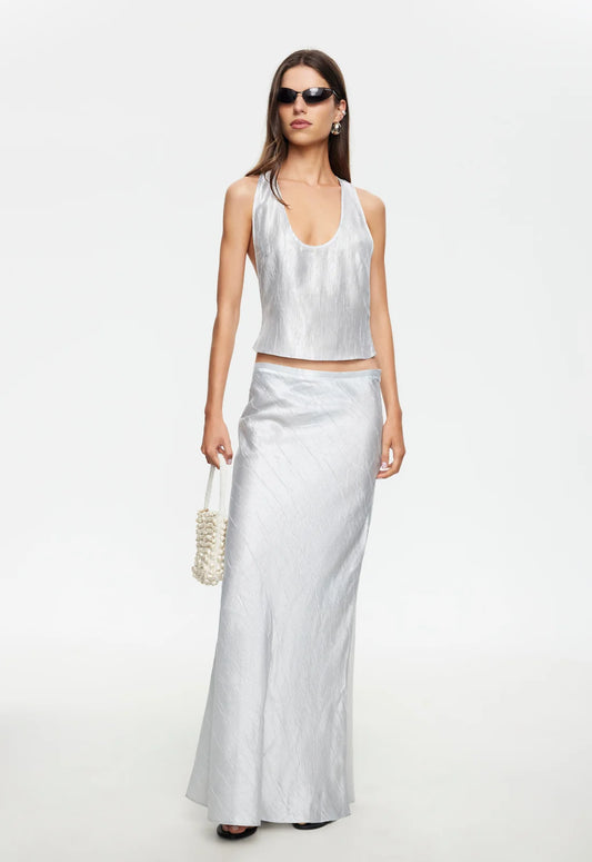 HUDSON MAXI SKIRT - SILVER